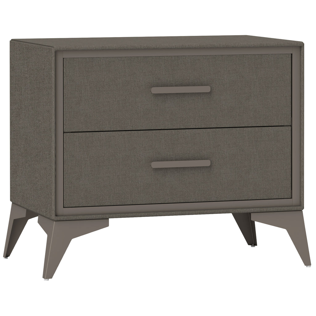 DodiOnline Velvet-Feel Chest of Two Drawers - Brown