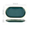 9 Piece Dinner Set, Green And Gold | DodiTec WC1