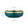 9 Piece Dinner Set, Green And Gold | DodiTec WC1