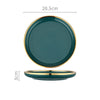 9 Piece Dinner Set, Green And Gold | DodiTec WC1