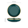 9 Piece Dinner Set, Green And Gold | DodiTec WC1