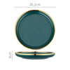 9 Piece Dinner Set, Green And Gold | DodiTec WC1