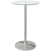 DodiOnline High Top Bar Table, Round Kitchen Table with Tempered Glass Top and Steel Base, Bistro Table for 2 People, Clear