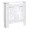 DodiOnline Wooden Radiator Cover Heating Cabinet Modern Home Furniture Grill Style  White Painted (Small)