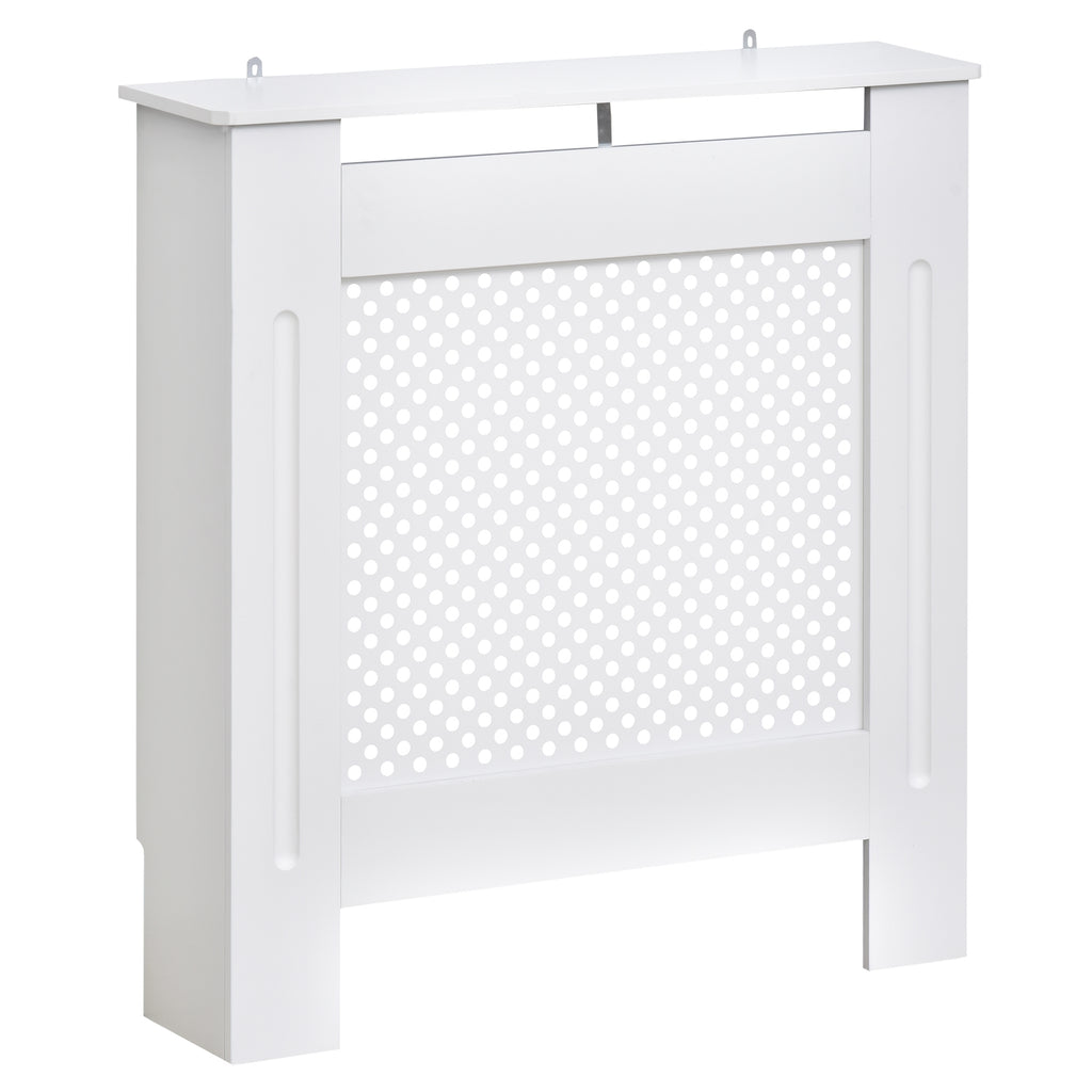 DodiOnline Wooden Radiator Cover Heating Cabinet Modern Home Furniture Grill Style  White Painted (Small)