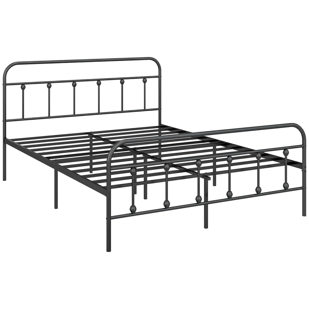 DodiOnline Double Minimalistic Metal Bed Frame - Black