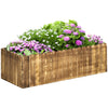 DodiOnline 109L Raised Garden Bed, Wooden Rectangle Planter Box, Outdoor Herb Vegetable Flower Pot (100L x 40W x 30H cm)