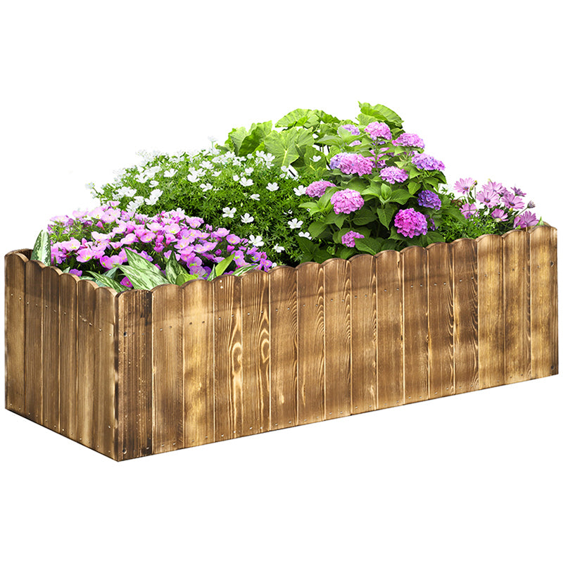 DodiOnline 109L Raised Garden Bed, Wooden Rectangle Planter Box, Outdoor Herb Vegetable Flower Pot (100L x 40W x 30H cm)