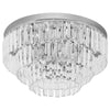 DodiOnline Round Crystal Ceiling Lamp 7 Lights Chandelier Mounted Fixture For Living Room Dining Room Hallway Modern