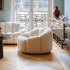 Fauteuil citrouille Arsav, boucle blanche 