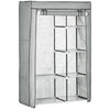 DodiOnline Fabric Wardrobe, Portable Wardrobe with 6 Shelves, 1 Hanging Rail, Foldable Closets, 103 x 43 x 162.5 cm, Light Grey