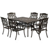 DodiOnline Seven-Piece Cast Aluminium Garden Dining Set - Bronze Tone