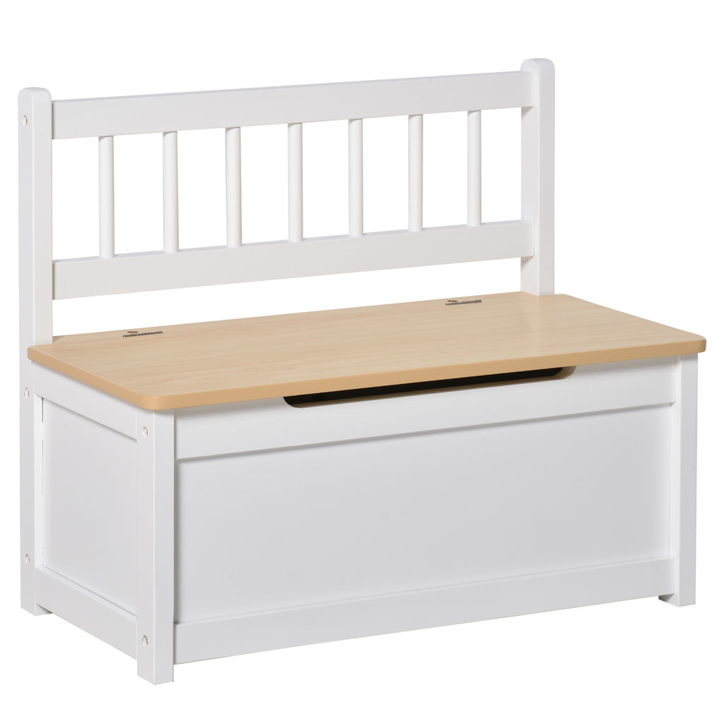 DodiOnline 2 In 1 Wooden Toy Box, Seat Storage Bench, Storage Chest Cabinet Organiser, with Safety Pneumatic Rod