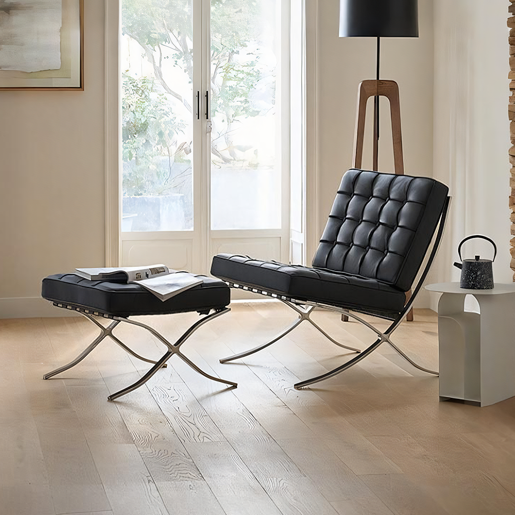 Chaise et pouf Barcelona, ​​fauteuil 