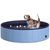 PawHut Foldable Dog Paddling Pool Pet Cat Swimming Pool Indoor/Outdoor Collapsible Summer Bathing Tub Shower Tub Puppy Washer (?120 × 30H cm, Blue)