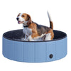 PawHut Foldable Dog Paddling Pool Pet Cat Swimming Pool Indoor/Outdoor Collapsible Summer Bathing Tub Shower Tub Puppy Washer (?100 x 30H cm, Blue)