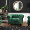 Le fauteuil Chesterfield, velours 