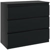 DodiOnline Chest of Drawers, 3-Drawer Storage Organiser Unit for Bedroom, Living Room, Black