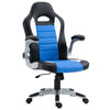 DodiOnline Computer Gaming Chair, Office Desk Swivel Chair, PU Leather Racing Chair with 90° Flip-up Armrest, Adjustable Height and Rolling Wheels, Blue