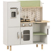 AIYAPLAY Toy Kitchen, Kids Play Kitchen, Role Playing Game with Phone, Ice Maker, Stove, Utensils, for 3-6 Years, White