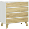 DodiOnline Drawer Chest, 4-Drawer Storage Organiser for Bedroom, Living Room, 80cmx40cmx79.5cm, White and Natural