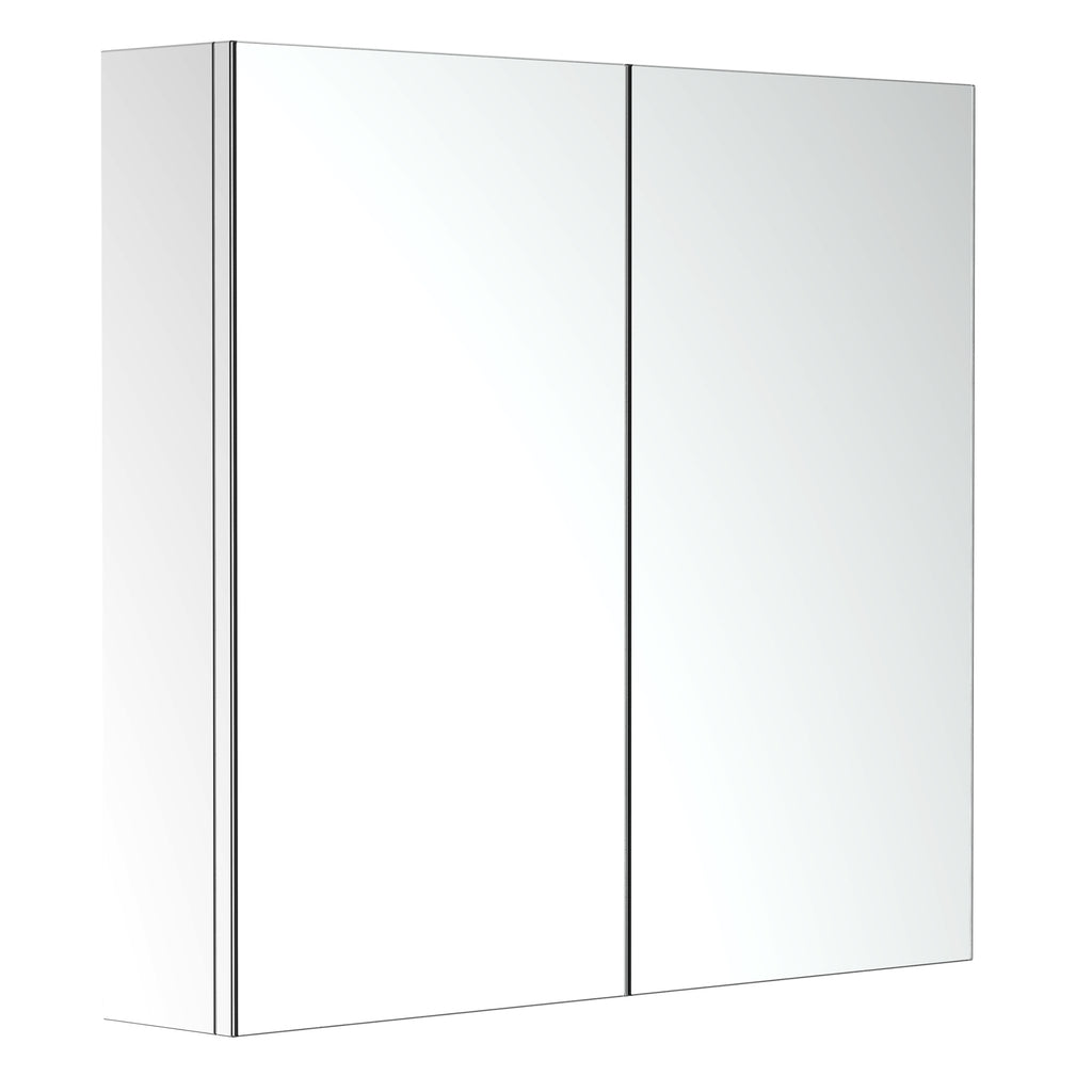 DodiOnline Bathroom Mirror Cabinet, Stainless Steel Wall Mounted  Bathroom Storage Cabinet with Double Doors, 60x55cm