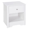 DodiOnline Modern Bedside Table, Nightstand with Drawer Shelf, End Table for Living room, Bedroom White