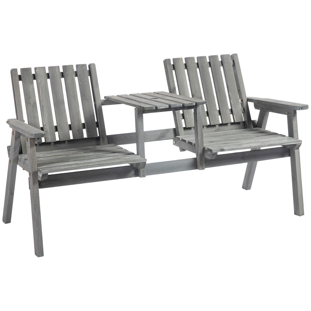 DodiOnline 2-Seater Garden Bench Antique Loveseat for Yard, Lawn, Porch, Patio, Steel, Grey