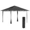 DodiOnline 4 x 4m Pop-up Gazebo Double Roof Canopy Tent with UV Proof, Roller Bag & 3-Level Height Adjustable Outdoor Party, Steel Frame, Dark Grey