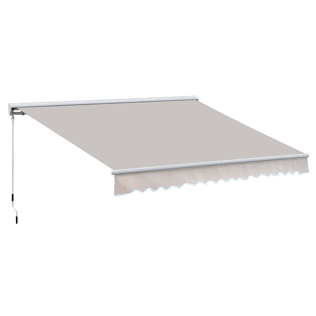 DodiOnline 3.5Lx2.5M Retractable Manual/Electric Awning-Cream White/White