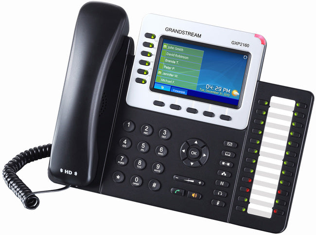 Grandstream GXP2160 6 Line SIP phone with colour screen and Bluetooth, POE and 24 BLF