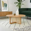 Dora Rattan Coffee Table, Light Oak