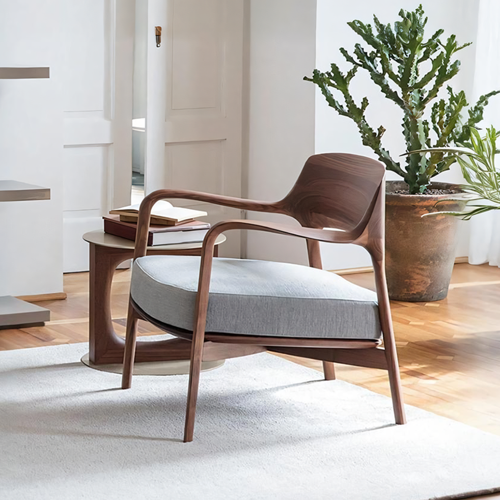 Fauteuil inspiré de Hans Wegner, chêne foncé 