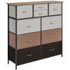 DodiOnline Bedroom Chest of Drawers, 10 Drawer Dresser with Foldable Fabric Drawers and Steel Frame, Multicolour