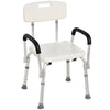 DodiOnline Adjustable Shower Chair, Shower Seat, Portable Medical Stool with Adjustable Back and Armrest for Mobility