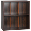 DodiOnline 2 Tier Bookshelf, Low Bookcase with Adjustable Shelf, 2 Compartments for Home Office, Living Room, Study, Walnut