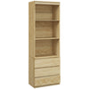 DodiOnline 180cm Tall Bookcase, with Shelves and Drawers - Wood Effect