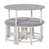 DodiOnline Modern Round Dining Table Set with 4 Upholstered Stools for Dining Room, Kitchen, Dinette