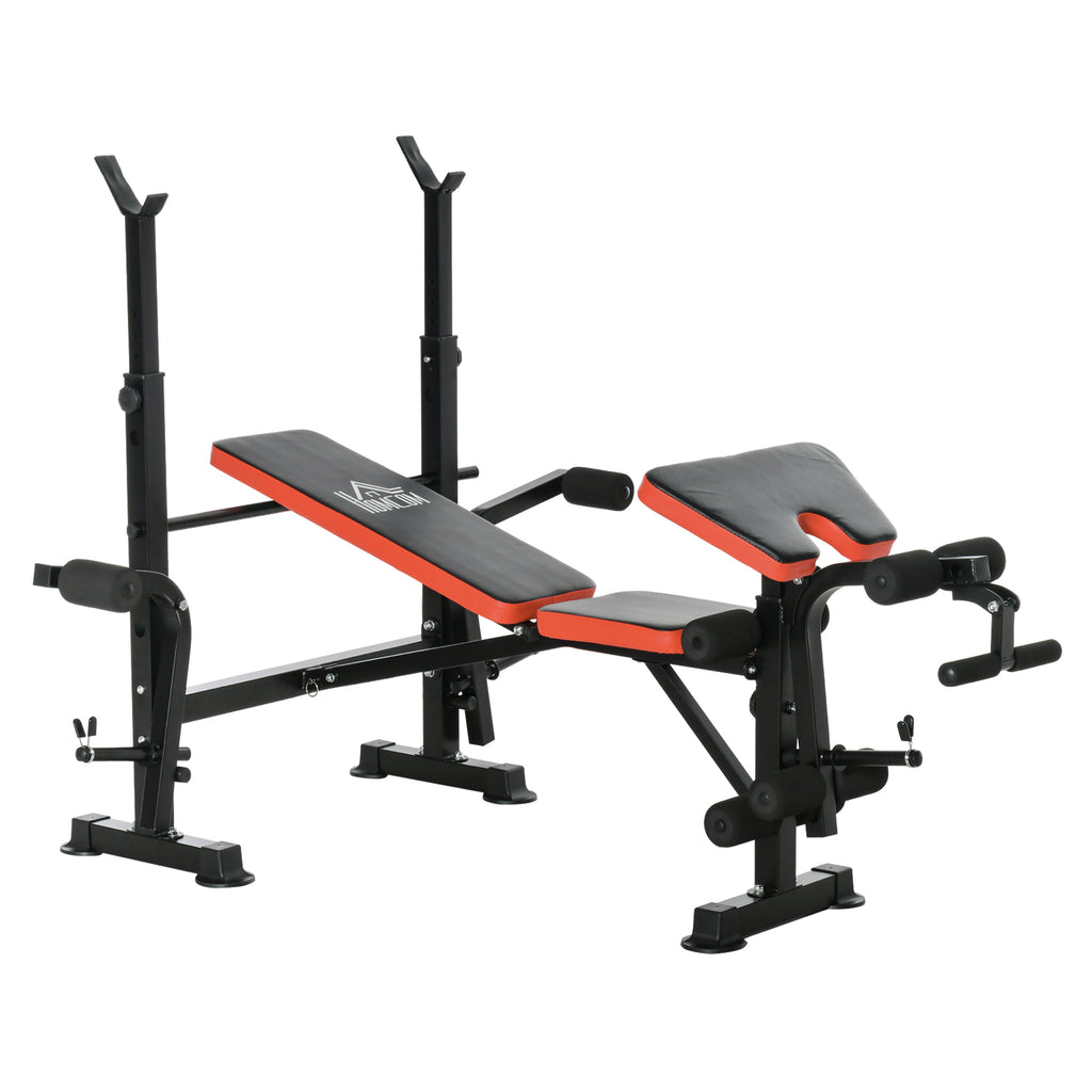 DodiOnline Adjustable Weight Bench with Leg Developer Barbell Rack for Weight Lifting and Strength Training Multifunctional Workout Station for Home Gym Fitness