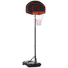 DodiOnline Basketball Hoop Stand Portable Adjustable Height 2.1-2.6m w/ Wheels, Sturdy Rim Stable Base, Black