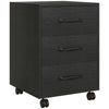 DodiOnline 3 Drawer File Cabinet, Mobile Filing Cabinet on Wheels for Home Office, Study, Black