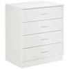 DodiOnline Chest of Drawers, 4 Drawers Storage Cabinet with Metal Rails, Anti-Tip for Playroom, Nursery Room, Hallway, etc