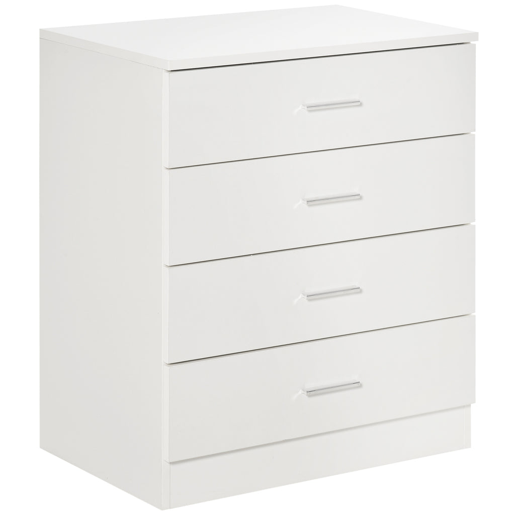 DodiOnline Chest of Drawers, 4 Drawers Storage Cabinet with Metal Rails, Anti-Tip for Playroom, Nursery Room, Hallway, etc