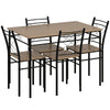 DodiOnline Modern Dining Table Set for 4, Space-Saving 5 Pieces Kitchen Table Set with Rectangle Table and Steel Frame, Oak