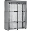 DodiOnline Steel Frame Fabric Wardrobe, with Rail and Shelves - Light Grey