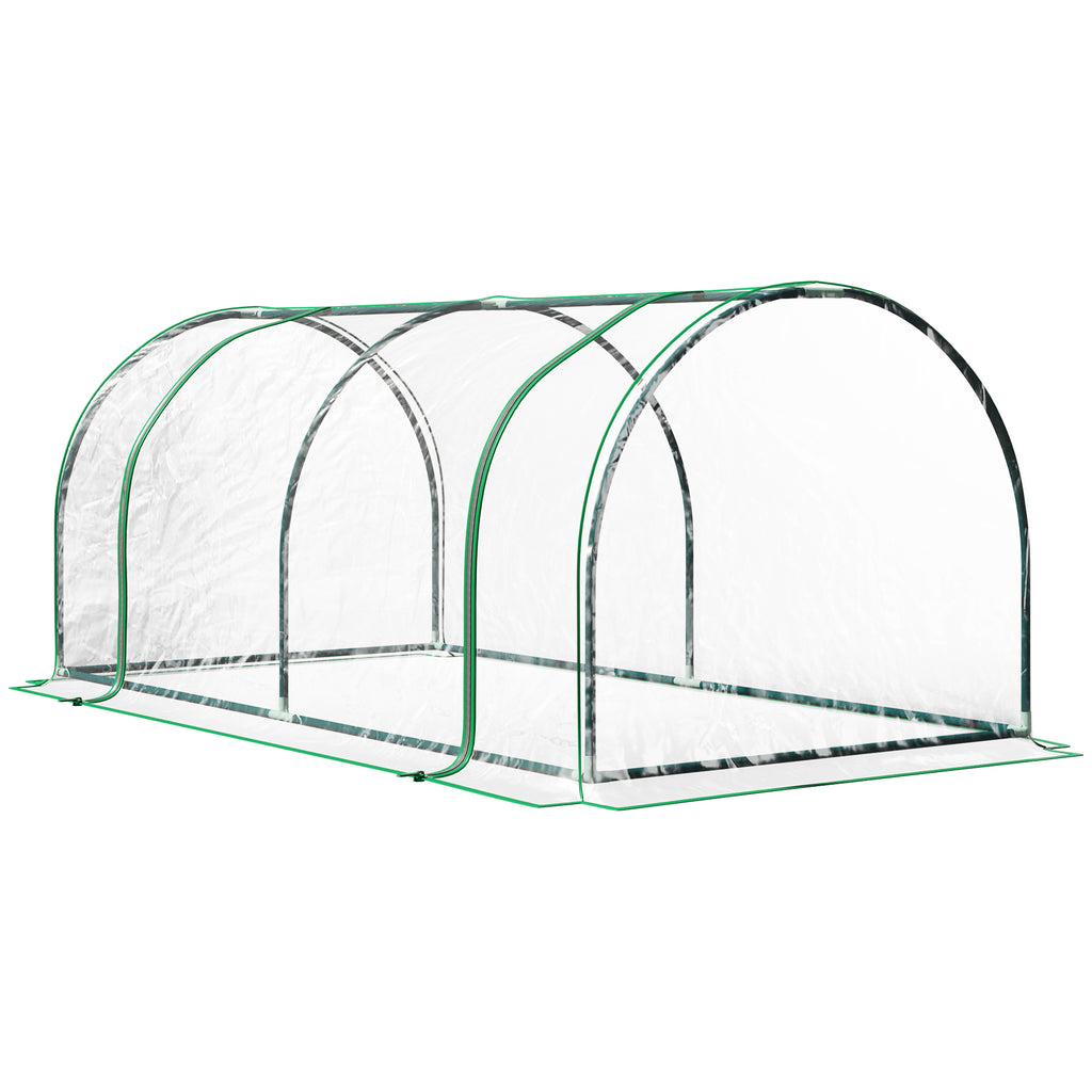 DodiOnline Tunnel Greenhouse Green Grow House for Garden Outdoor, Steel Frame, PE Cover, Transparent, 200 x 100 x 80cm