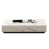 Dionne Coffee Table, Sintered Stone, White Marble Effect | DodiTec WC1