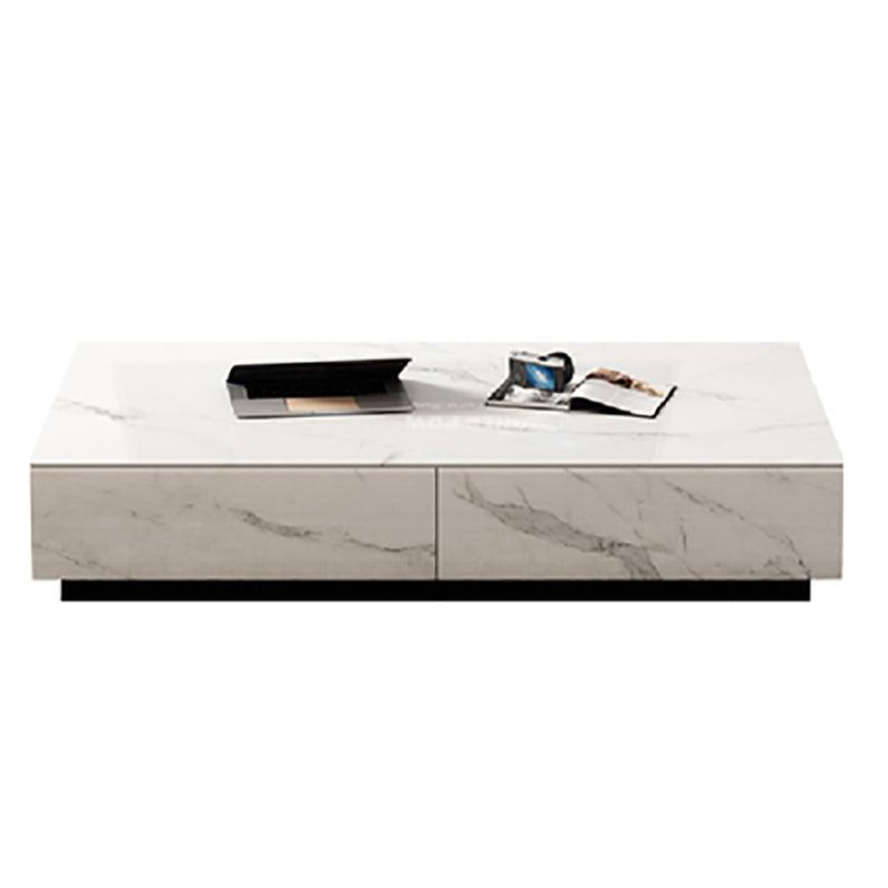 Dionne Coffee Table, Sintered Stone, White Marble Effect | DodiTec WC1