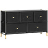 DodiOnline Faux Leather Front Chest of Drawers - Black