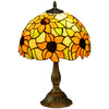 DodiOnline Stained Glass Table Lamp, Handmade Antique Bedside Lamp for Bedroom, Living room, Home, Nightstand, Decorative Night Light, Orange Sunflower